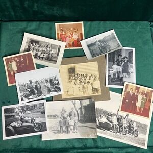 Vintage Photograph Lot 10+pc Mid Century Family Portraits Americana Ephemera